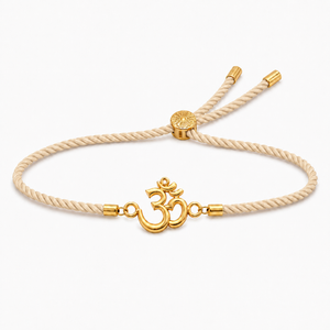 18K Gold Plated Rakhi Om Motif Religious Spiritual Traditional Rakhi - House of Viya