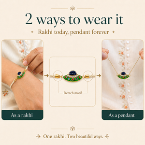18K Gold Plated Rakhi Stone-Studded UFO Motif Kids Character Rakhi - House of Viya