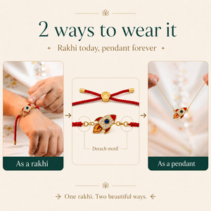 18K Gold Plated Rakhi Stone-Studded Rocket Motif Kids Character Rakhi - House of Viya
