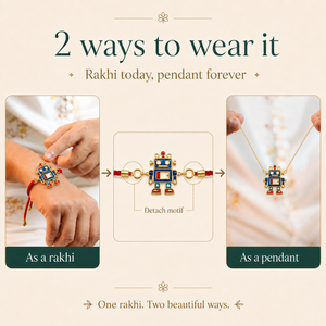 18K Gold Plated Rakhi Stone-Studded Robot Motif Kids Character Rakhi - House of Viya