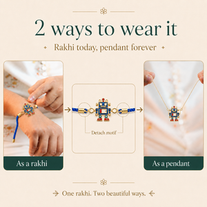 18K Gold Plated Rakhi Stone-Studded Robot Motif Kids Character Rakhi - House of Viya