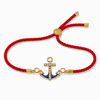 18K Gold Plated Rakhi Stone-Studded Anchor Motif Design Rakhi