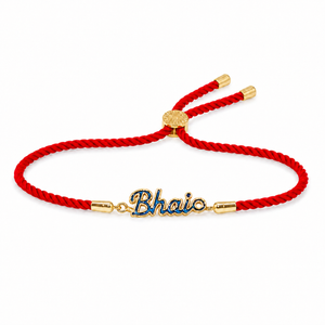 18K Gold Plated Rakhi Bhaio Charm Design Rakhi - House of Viya