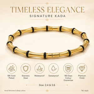 Kada Gold-Tone Stainless Steel Bamboo Collection Gold Statement Design