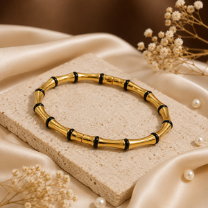 Kada Gold-Tone Stainless Steel Bamboo Collection Gold Statement Design