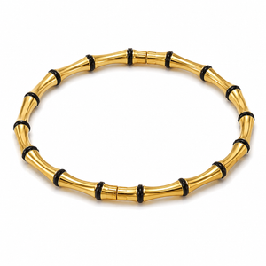 Kada Gold-Tone Stainless Steel Bamboo Collection Gold Statement Design