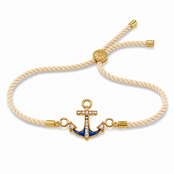 18K Gold Plated Rakhi Stone-Studded Anchor Motif Design Rakhi - House of Viya