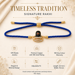 18K Gold Plated Rakhi Shiva Motif Religious Traditional Rakhi - House of Viya