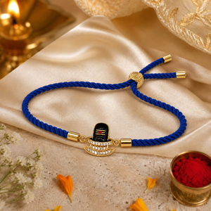 18K Gold Plated Rakhi Shiva Motif Religious Traditional Rakhi - House of Viya
