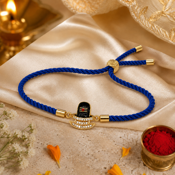18K Gold Plated Rakhi Shiva Motif Religious Traditional Rakhi - House of Viya