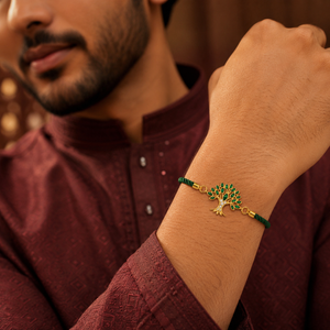 Rakhi Stone-Studded Tree Motif Floral Design Rakhi