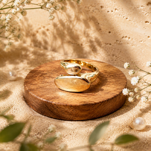 Anti tranish Gold plated Oval Encounter Rings for adults - 1PC