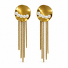 Earrings Gold-Tone Cushion Cut Stone Stud Earrings
