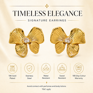 Earrings Gold-Tone Butterfly Motif Ribbed Stud Earrings