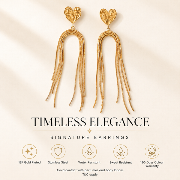 Earrings Gold-Tone Layered Triangle Crystal Earrings - House of Viya
