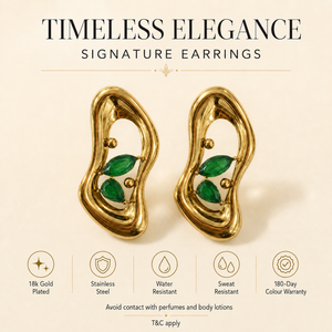 Earrings Gold-Tone Turquoise Teardrop Dangle Earrings - House of Viya
