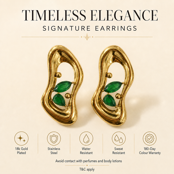 Earrings Gold-Tone Turquoise Teardrop Dangle Earrings - House of Viya