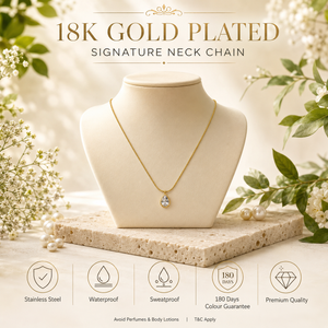Chain 18K Gold-Plated Delicate Chain with Teardrop White Stone Pendant - House of Viya