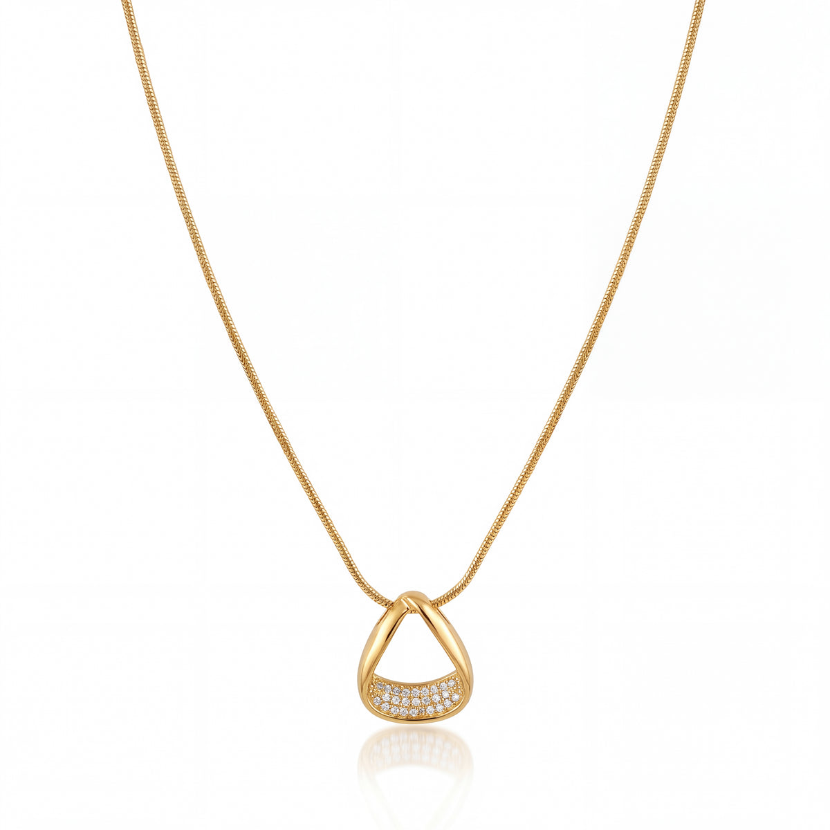 Gold Interlocking Loop Infinity Pendant Chain Anti-Tarnish Necklace