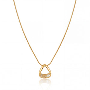 Gold Interlocking Loop Infinity Pendant Chain Anti-Tarnish Necklace