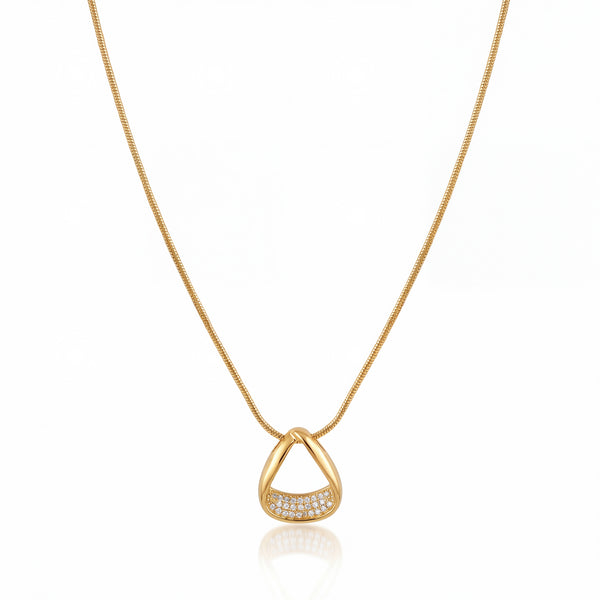 Gold Interlocking Loop Infinity Pendant Chain Anti-Tarnish Necklace