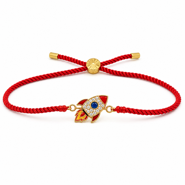 Rakhi Stone-Studded Rocket Motif Kids Character Rakhi