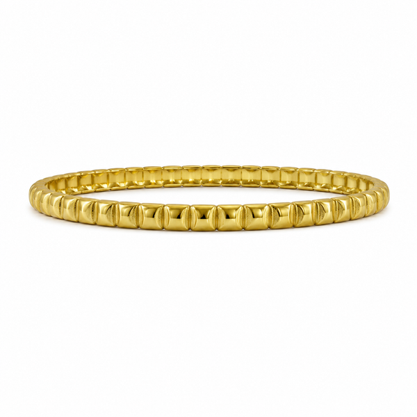Gold Petal Leaf Textured Stud Oval Kada for Women | No Stone Embossed Floral Stainless Steel Ladies Bangle | Texture Festive Jewellery - House of Viya