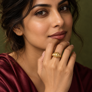 Anti tranish Gold plated Monarch Bread Ring for adults - 1PC
