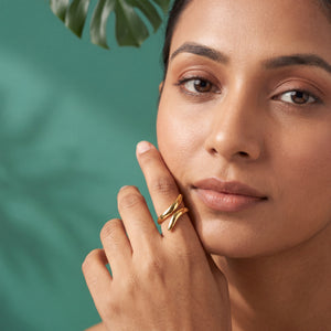 Anti tranish Gold plated fusion loop Ring for adults - 1PC