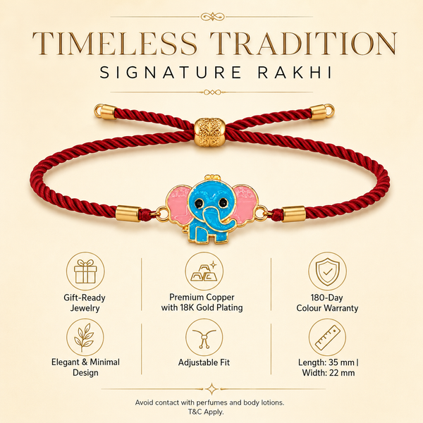 Rakhi Elephant Motif Charm Kids Character Rakhi