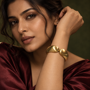 Kadas Gold-Tone Embossed Broad Kada