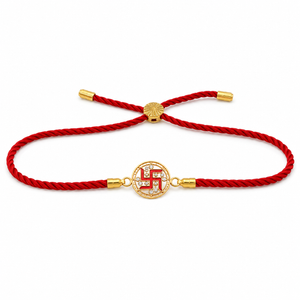 Rakhi Stone-Studded Swasthik Colour Motif Religious Rakhi