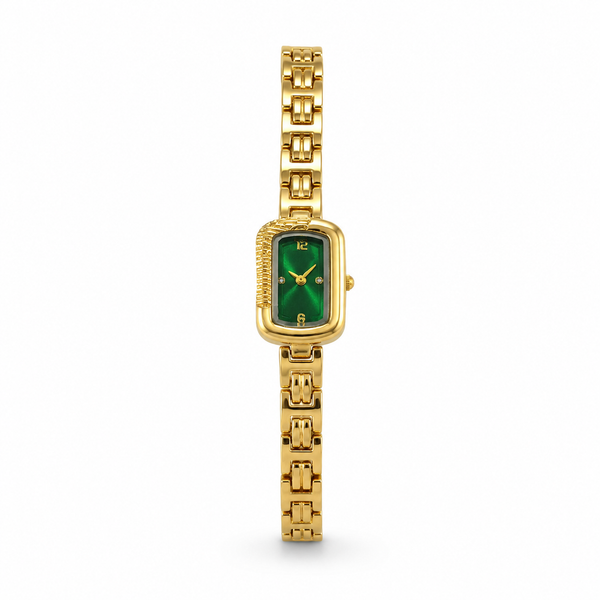 Watches Gold-Tone Rectangular Green Dial Bracelet Watch for Women - House of Viya