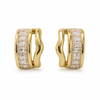 Earrings Gold-Tone Sunburst Radiating Stone Earrings