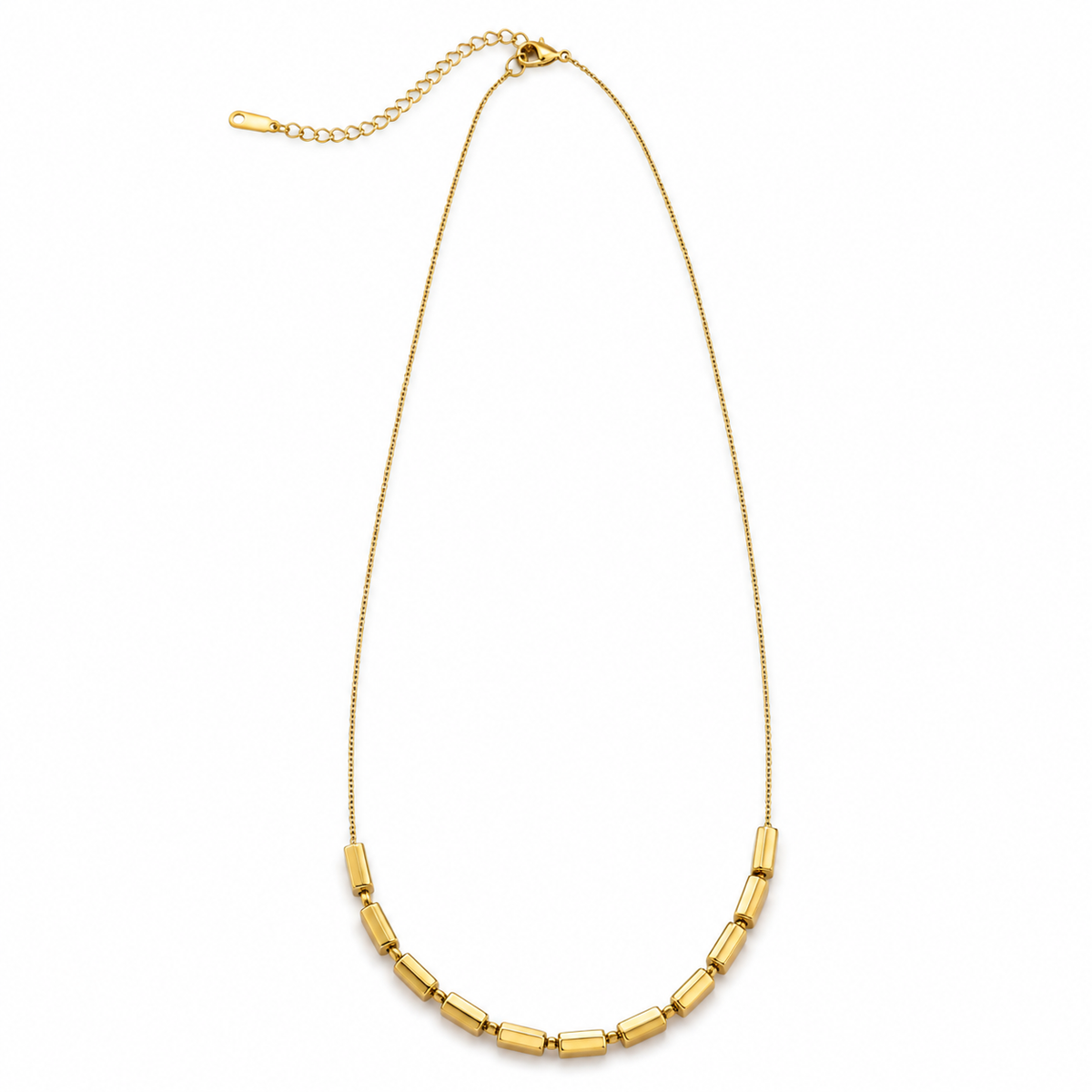 Chain 18K Gold-Plated Paperclip Link Chain with Rectangular Accent Details
