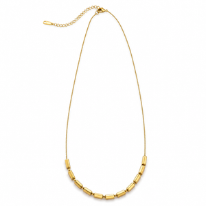 Chain 18K Gold-Plated Paperclip Link Chain with Rectangular Accent Details - House of Viya