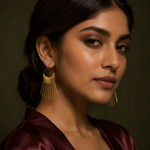 Earrings Gold-Tone Nested Square Geometric Earrings - House of Viya