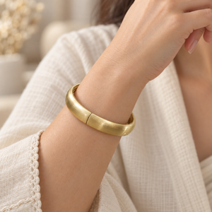 Kadas Gold-Tone Satin Broad Kada