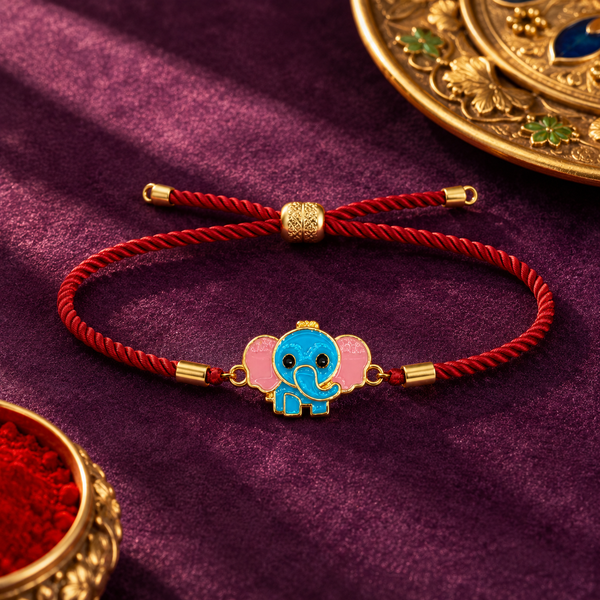 Rakhi Elephant Motif Charm Kids Character Rakhi