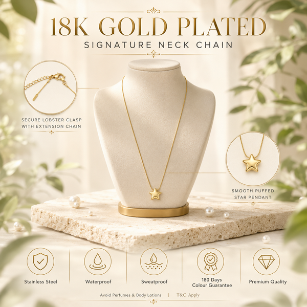 Chain 18K Gold-Plated Fine Chain with Five-Point Star Charm - House of Viya
