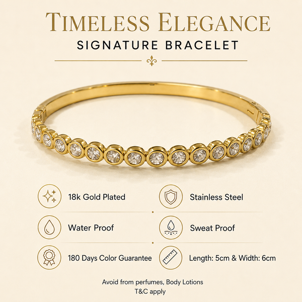 Kadas Gold-Tone Round Crystal-Studded Slim Kada for Women - House of Viya