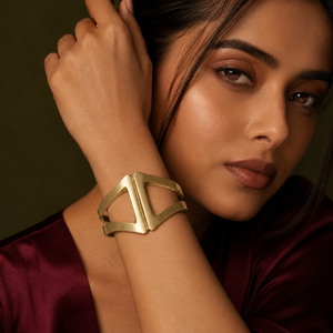 Kadas Gold-Tone Sculptured Broad Kada