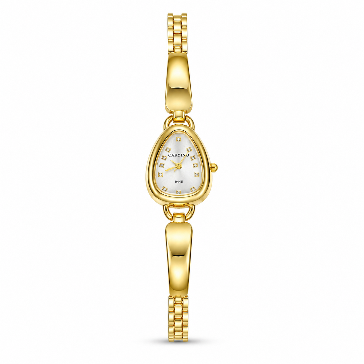 Watches Gold-Tone Pear Shape Dial Crystal Stone Bracelet Watch for Women