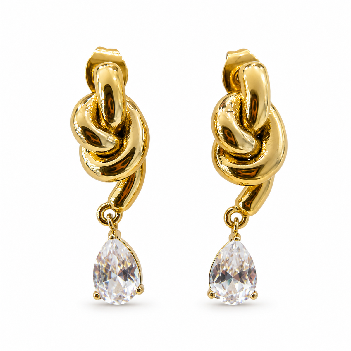 Earrings Gold-Tone Bar Linear Stone Drop Earrings