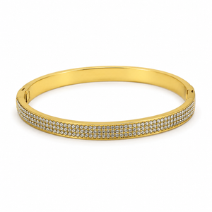 Kadas Gold-Tone Textured Finish Slim Kada for Women