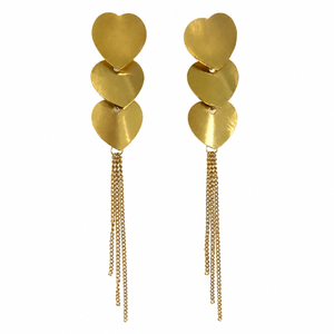 Earrings Gold-Tone Hexagonal Geometric Drop Earrings - House of Viya