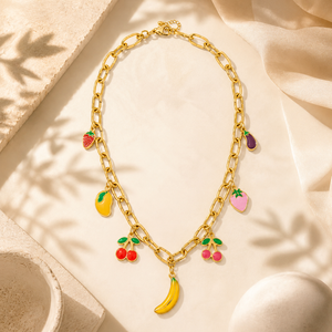 Anti tranish Gold plated 160 No. Chain Link with Lychee hanging chain for adults - 1 Pc