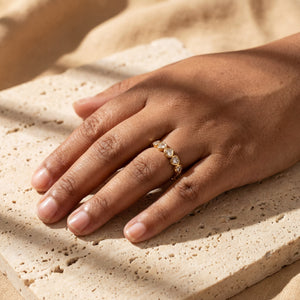 Delicate CZ Eternity Band Ring | Gold Plated Sparkling Pave Full Circle Ring for Women