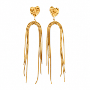 Earrings Gold-Tone Layered Triangle Crystal Earrings - House of Viya