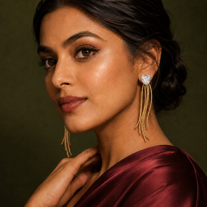 Earrings Gold-Tone Crescent Moon Shaped Earrings - House of Viya